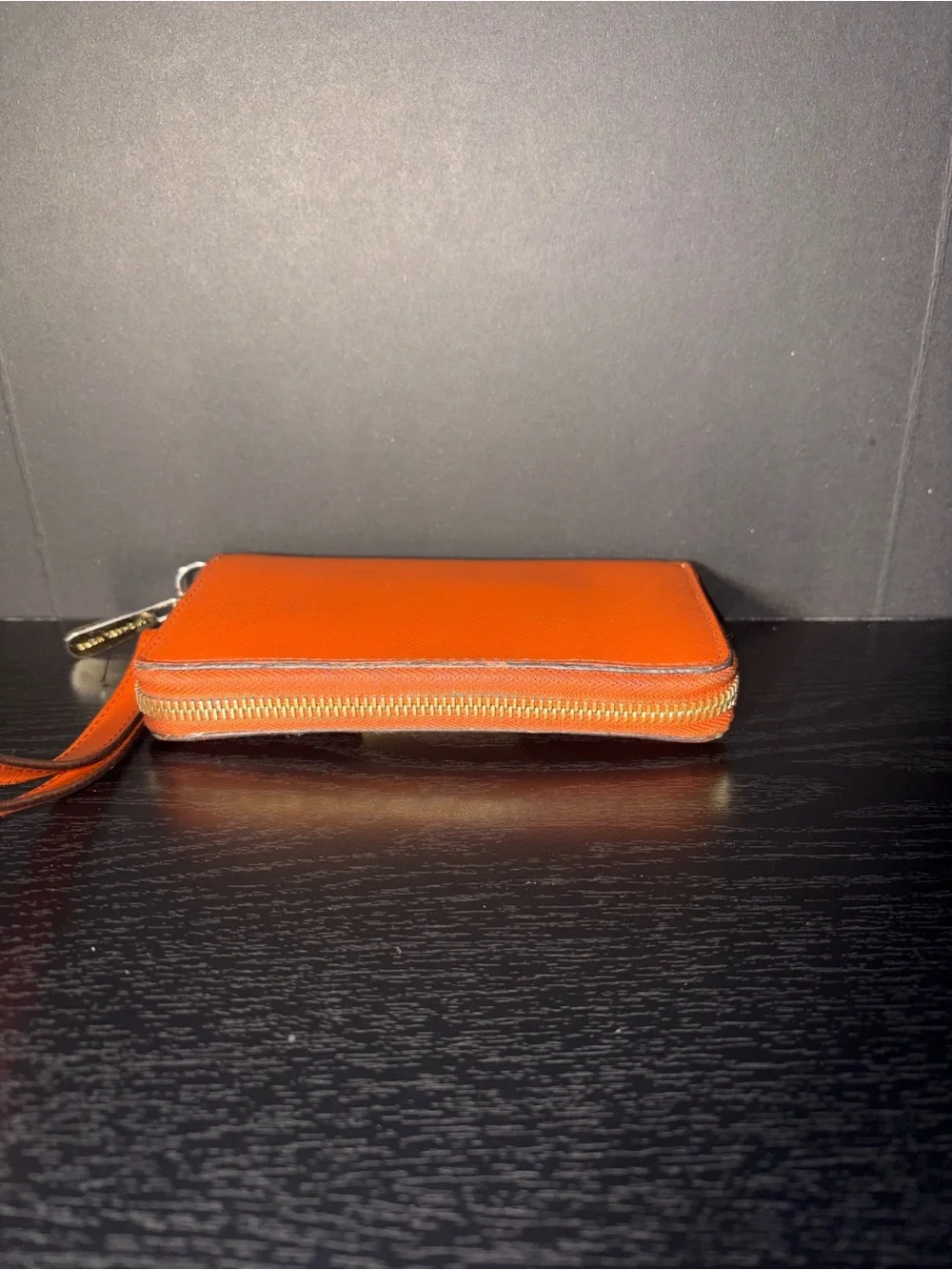 Michael Kors Orange Saffiano Zip Wristlet